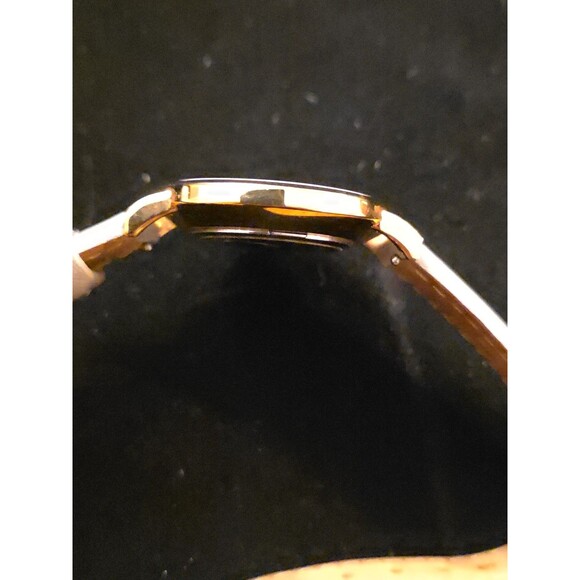 CLUSE Women\'s Watch Minuit Gray Leather Gold Authentic (Needs New Battery)